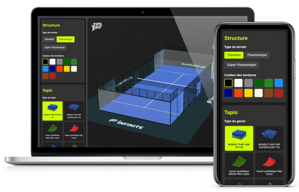 Un aperçu de notre page de configuration 3D sur ordinateur portable et téléphone