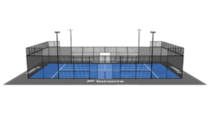 Terrain de padel Infinite padel Panoramique avec une vision du côté