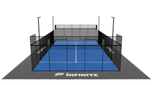 Terrain de padel Infinite padel Standard avec une vision du côté avant