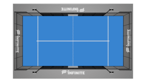 Terrain de padel Infinite padel Standard avec une vision en haut