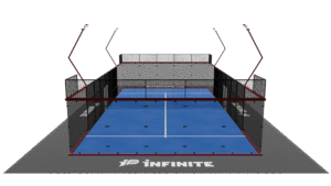Terrain de padel Infinite padel Super Panoramique avec une vision du côté avant
