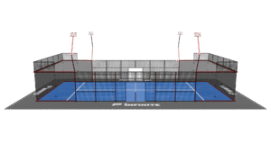 Terrain de padel Infinite padel Super Panoramique avec une vision du côté